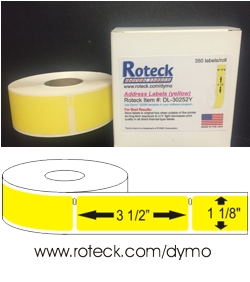 Dymo LV-30252 Yellow Compatible Address Labels